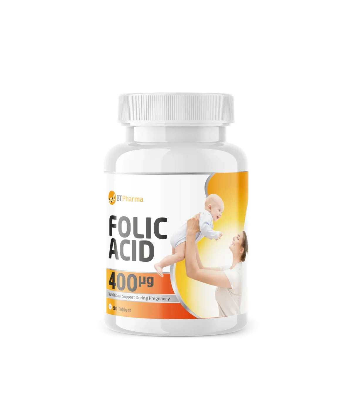 Btpharma Folic Acid 400mcg 90 Tablets - Image 1