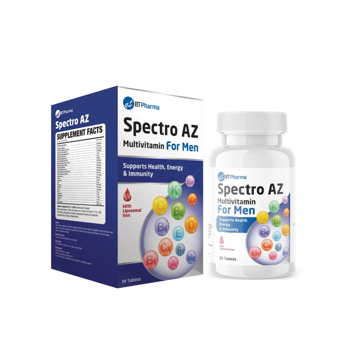 Btpharma Spectro AZ Multivitamins For Men 30 Tablets - Image 1