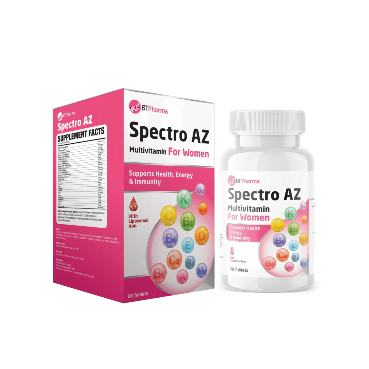 Btpharma Spectro AZ Multivitamins For Women 30 Tablets - Image 1